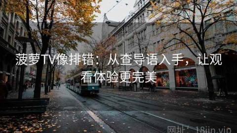 菠萝TV像排错：从查导语入手，让观看体验更完美