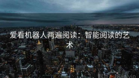 爱看机器人两遍阅读：智能阅读的艺术