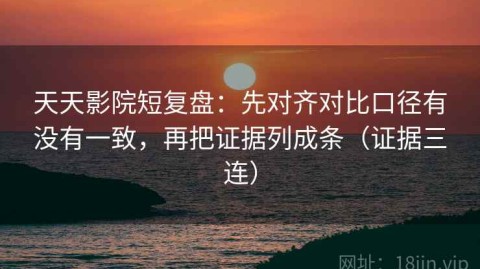天天影院短复盘：先对齐对比口径有没有一致，再把证据列成条（证据三连）