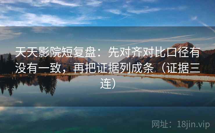 天天影院短复盘：先对齐对比口径有没有一致，再把证据列成条（证据三连）
