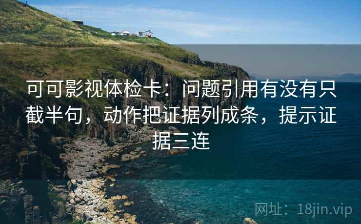 可可影视体检卡：问题引用有没有只截半句，动作把证据列成条，提示证据三连