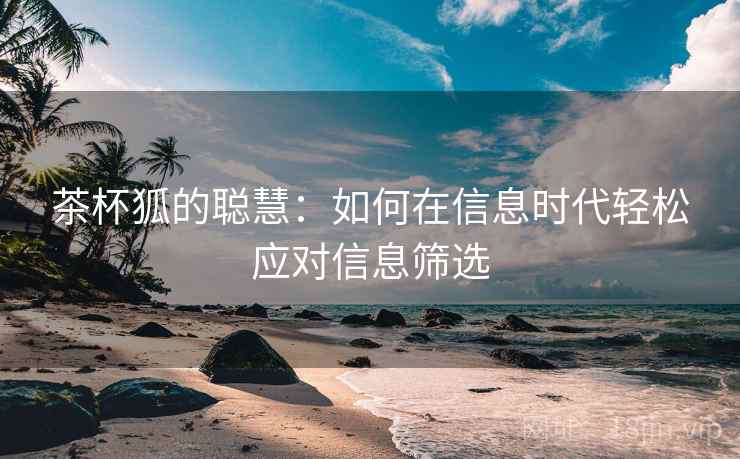 茶杯狐的聪慧:如何在信息时代轻松应对信息筛选 茶杯狐的聪慧:如何在信息时代轻松应对信息筛选